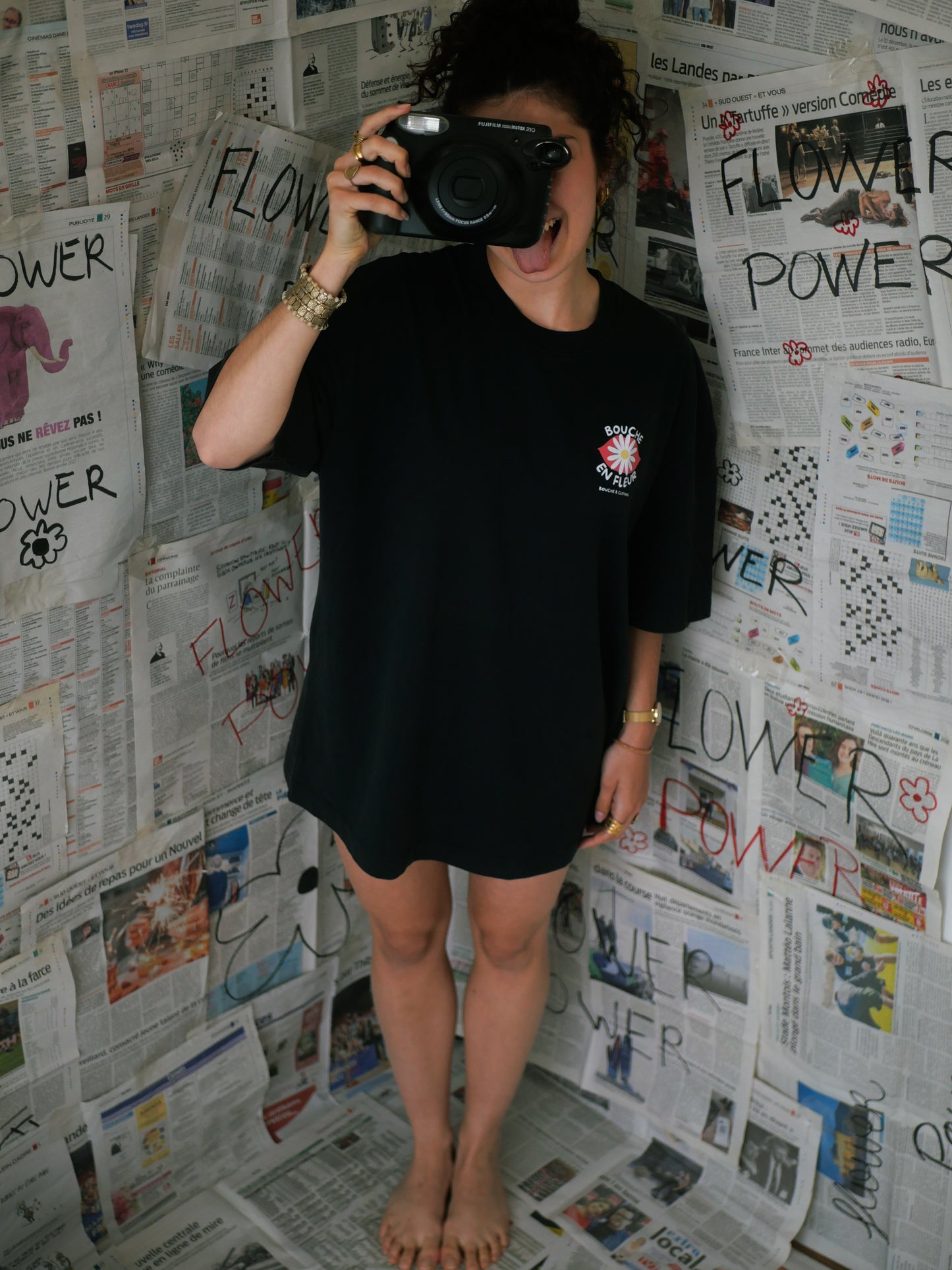 T shirt Oversize Bouche en fleur